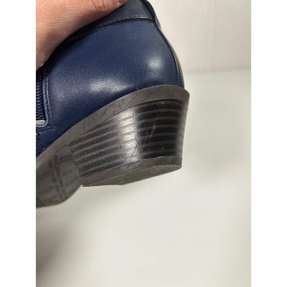 Vionic Millie navy blue leather buckle heel ankle booties size 6.5 classic‎ - Picture 6 of 9